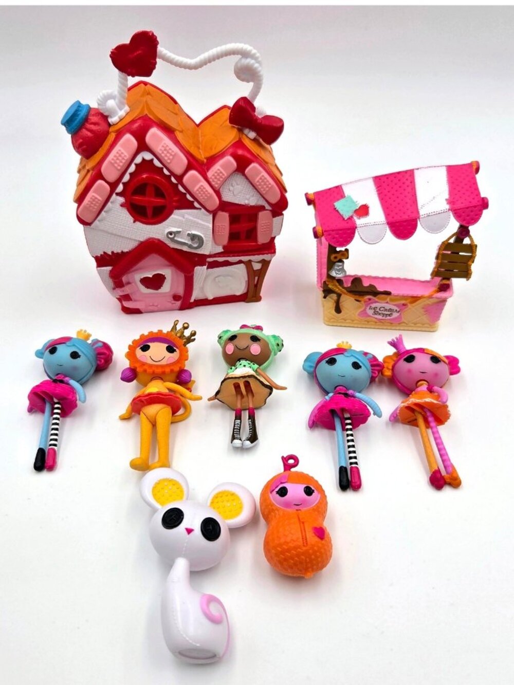 Lalaloopsy Lot Tinies Rosy’s Pet Hospital Ice Cream Shop Princess Anise Nutmeg